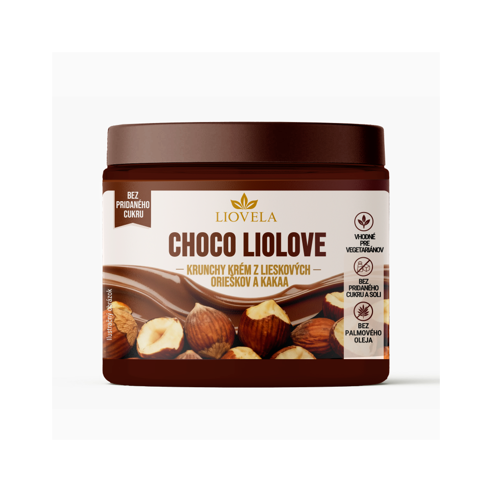 Lieskovoorieškový Krém s Kakaom Crunchy | Chrumkavý | LIOLOVE | LIOVELA